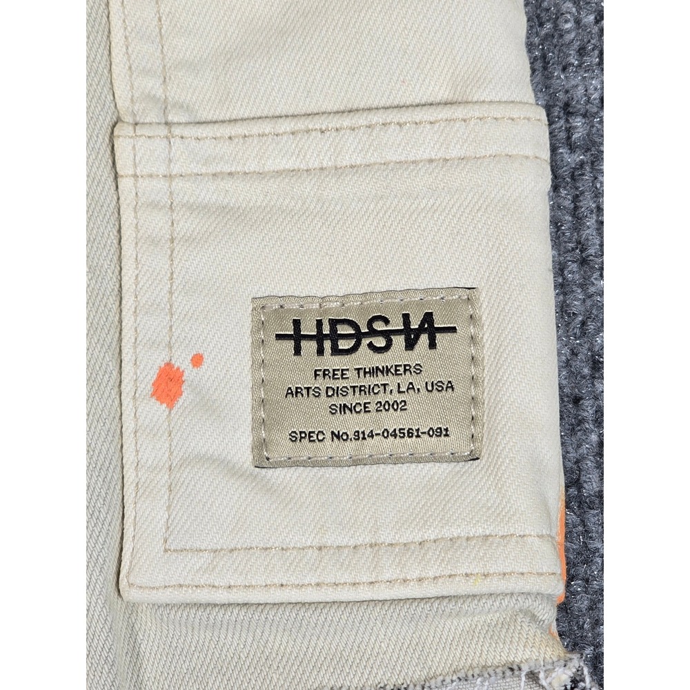 NEW Hudson Men's Carpenter Shorts Tan Painter Distressed Size 30 splatter paint‎ - Picture 11 of 14
